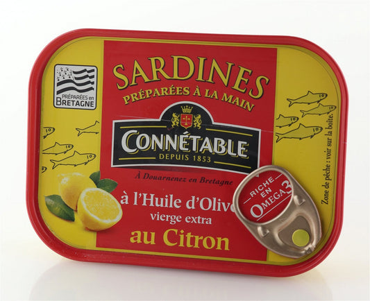 Connetable Sardinen eingelegt in Olivenöl mit Zitrone 135gr. / Atg. 102gr.
