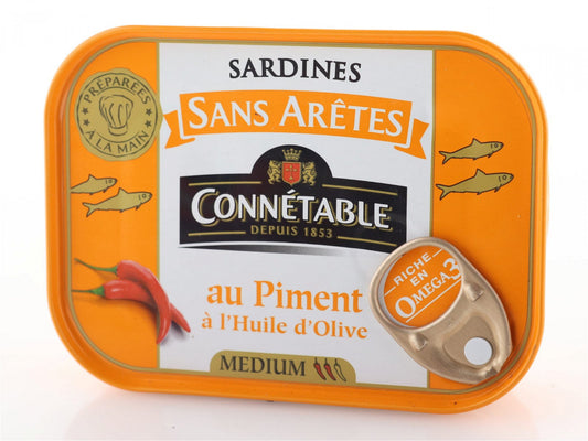 Connetable Sardinen mit Chili mit nativem Olivenöl extra 140g